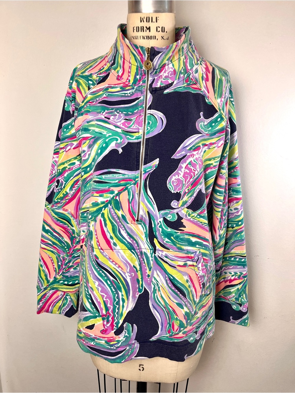 Sz. XL Lilly PulitzerWomens Navy Multicolor Printed Top